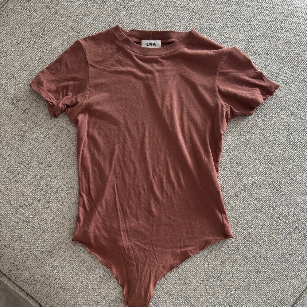 LNA Terracotta Short Sleeve Bodysuit